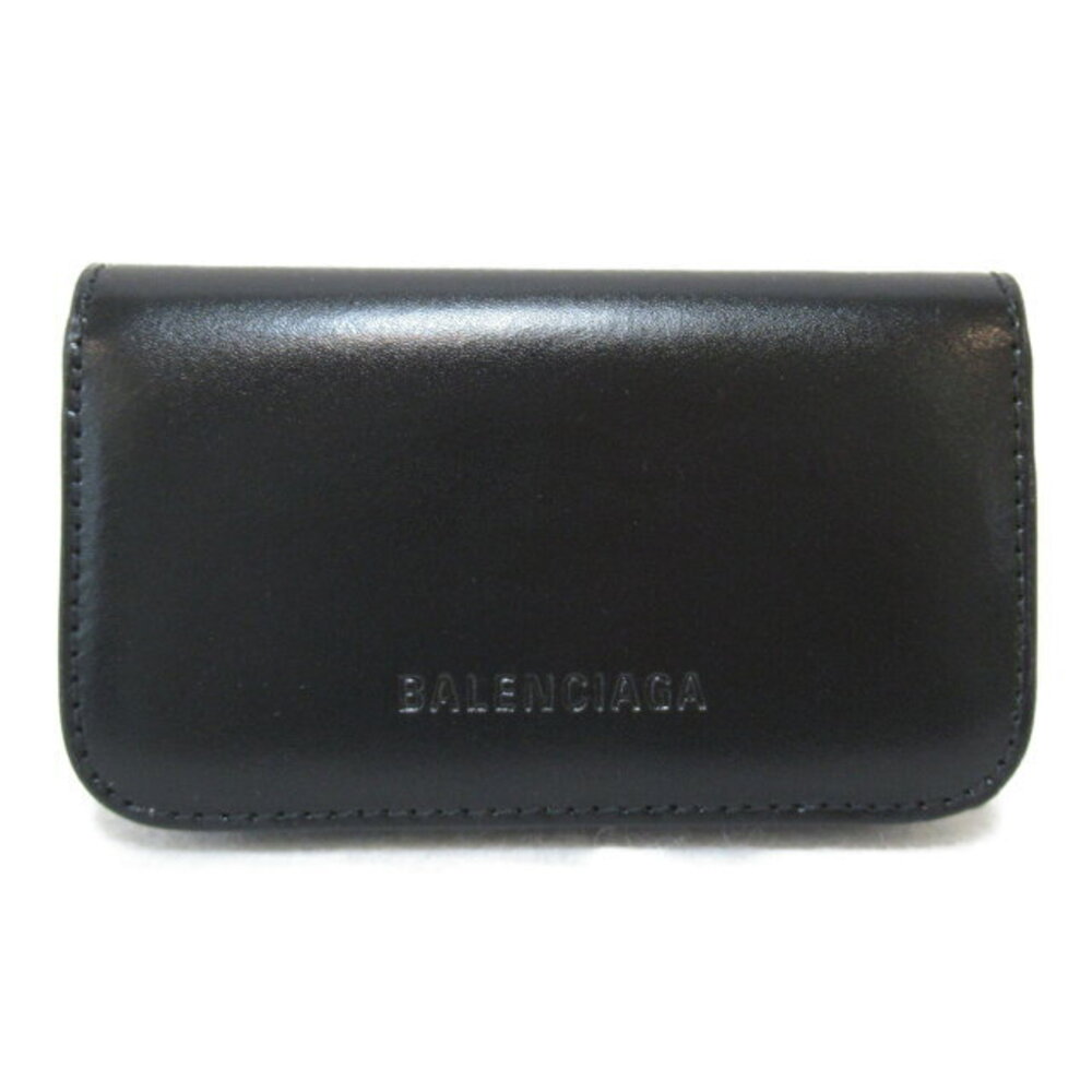 Balenciaga Case Leather Key Black Accessories Keychains